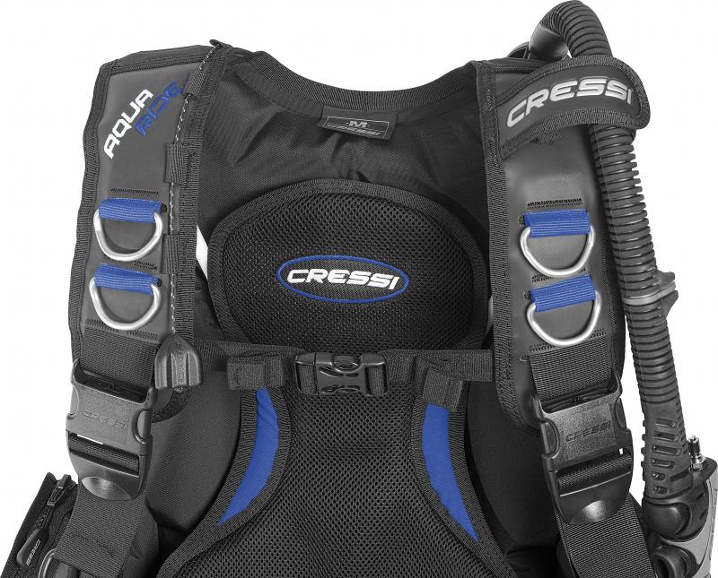 Cressi Aquaride Scuba BCD - Black/Blue Large Size Buoyancy Compensator With Lock Aid Weight System